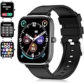 PJYUBVOR Smart Watch, Smartwatch for Men - Answer/Make Call, 1.83" Touch Screen, Fitness Tracker, Heart Rate & Sleep Monitor, Blood Oxygen, Pedometer, Waterproof - for Android & iPhone, Black