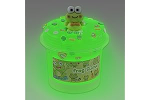 Frog Glow in The Dark Slime, Super Soft & Good Stretchy Green Slime, Slimes Party Favors for Kids, Slimes Sensory Toys for Bi