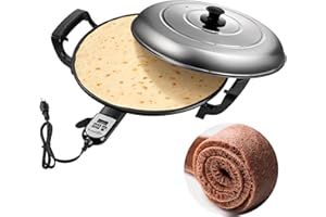 18.5" Electric Griddle for Teff Pancakes, Injera, Anjero, Crepe, Lefse, Mogogo & Mitad - Adjustable Digital Heat Control, Eve