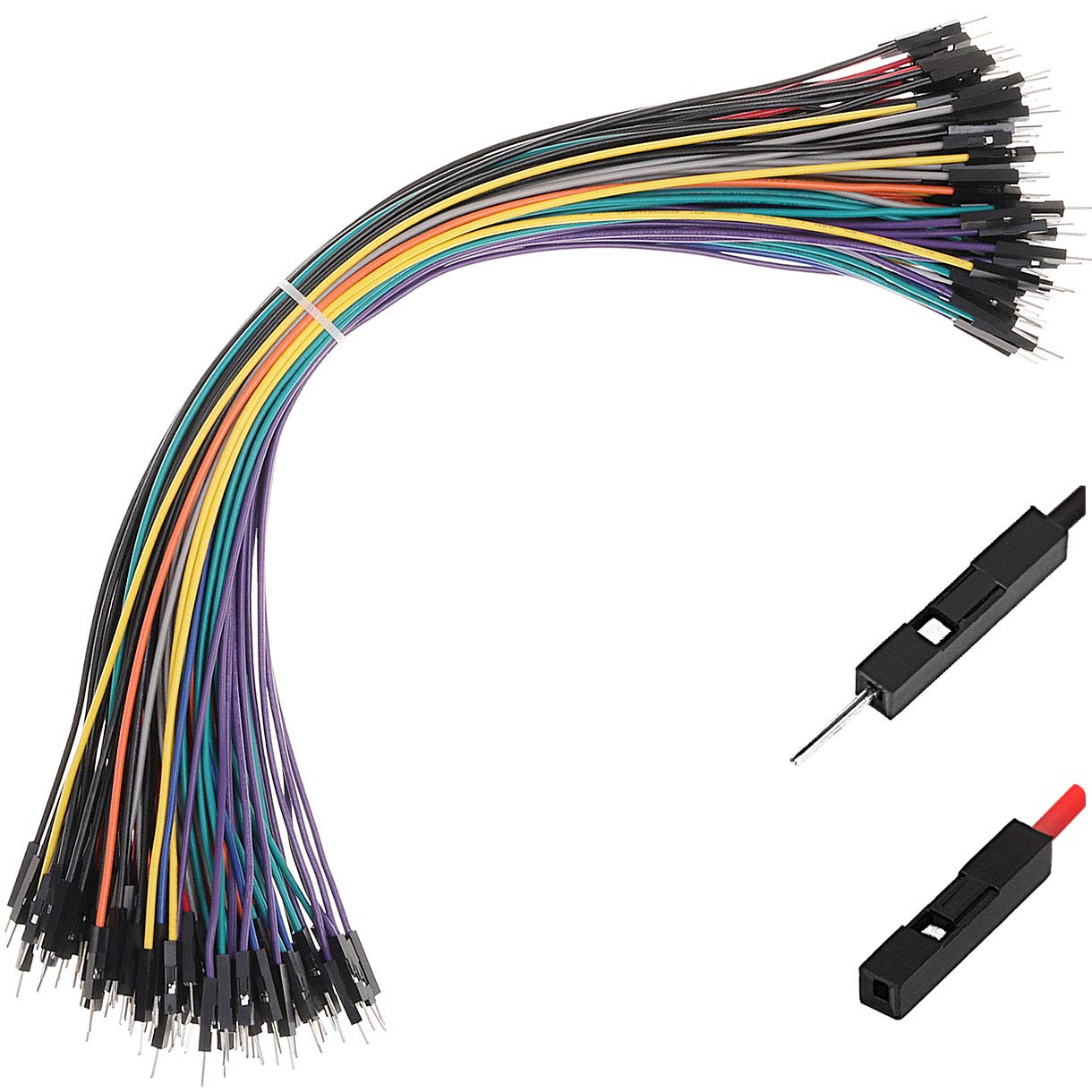Breadboard Jumper Wires Cables 22AWG For Arduino Raspberry Pi Male To Male, 20% MORE Red and Black Jumpers Wires, Square Head 0.1'' 10 Colors Total 120-Pack (30CM, M/M)