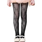 Century Star Stockings for Girls - Girls Lace Tights Kids Sheer Fishnet Hollow Dance Patterned Pantyhose