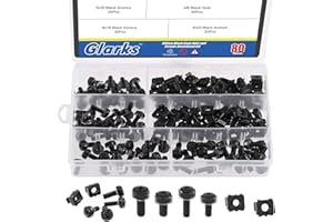 Glarks 80Sets/160Pcs M5 M6 Cage Nuts and Screws Set, M5 x 16mm, M5 x 20mm, M6 x 16mm, M6 x 20mm Square Hole Hardware Cage Nut