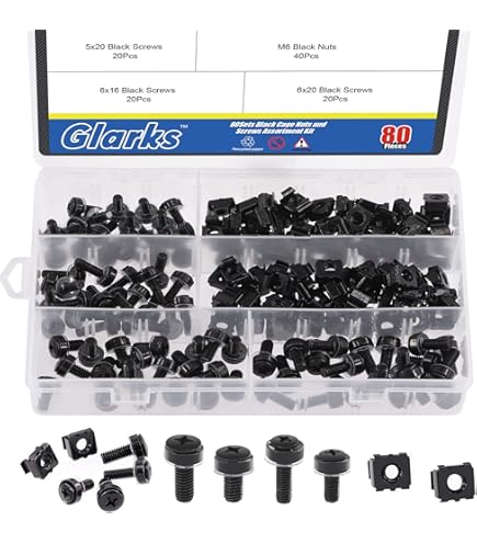 200pcs M6 Rack Screws & Cage Nuts Kit - 304 Stainless Steel Server Rack Hardware Assortment