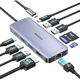 USB C Hub Ethernet, 10 in 1 Multiport Adapter USB-C to HDMI 4K@60Hz | (4K HDMI,SD/TF Card Reader,100W PD, 6 USB Ports) Mac HDMI Adapter, USB C Dongle for MacBook Neo/Air/Pro, Dell, HP, Lenovo