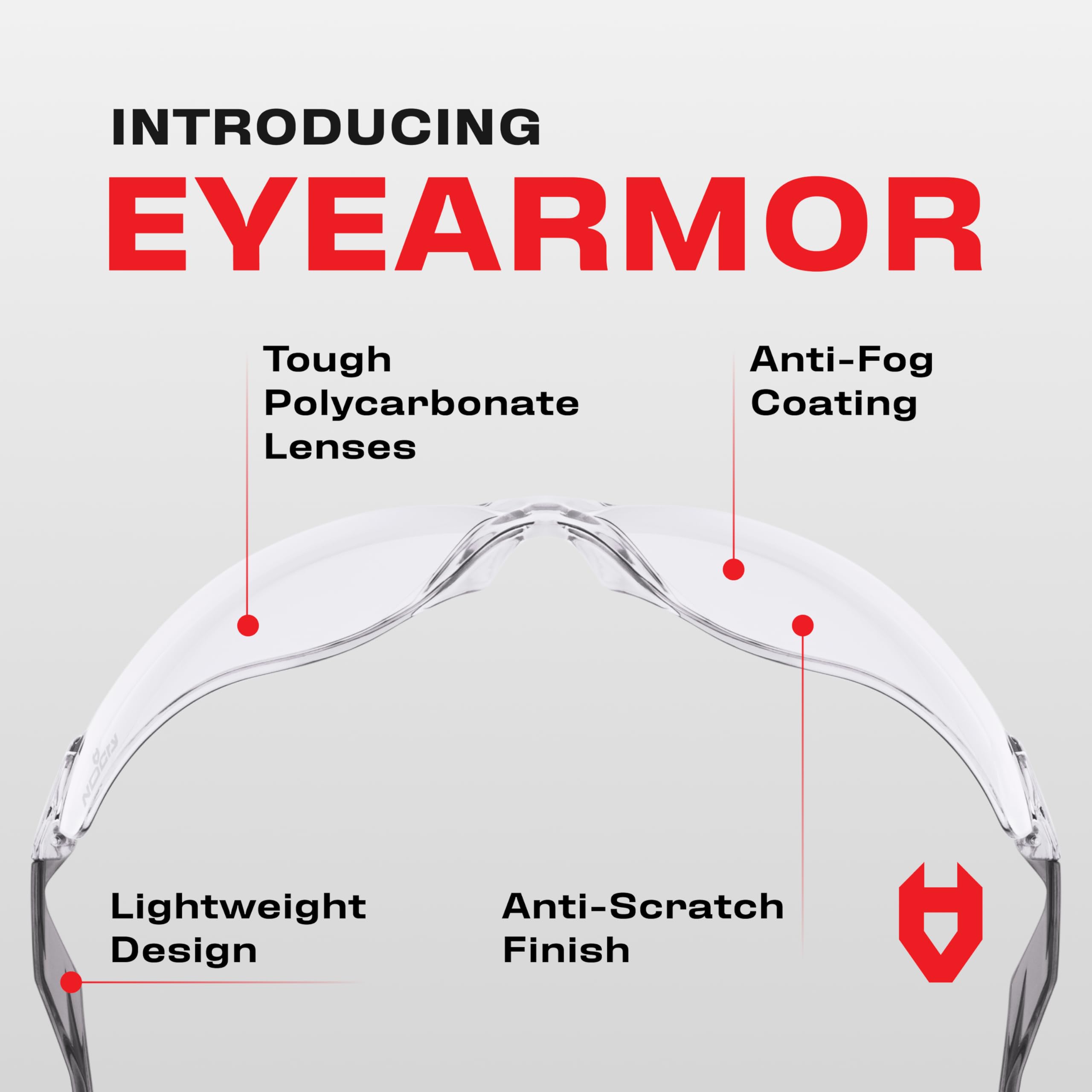 NoCry ANSI Z87.1 Safety Glasses with Scratch Resistant Coating - Anti Fog Safety Glasses, Clear Safety Eyewear for Men, 100% UV Resistant Eye Protection Glasses - Suitable for Indoor or Outdoor Use