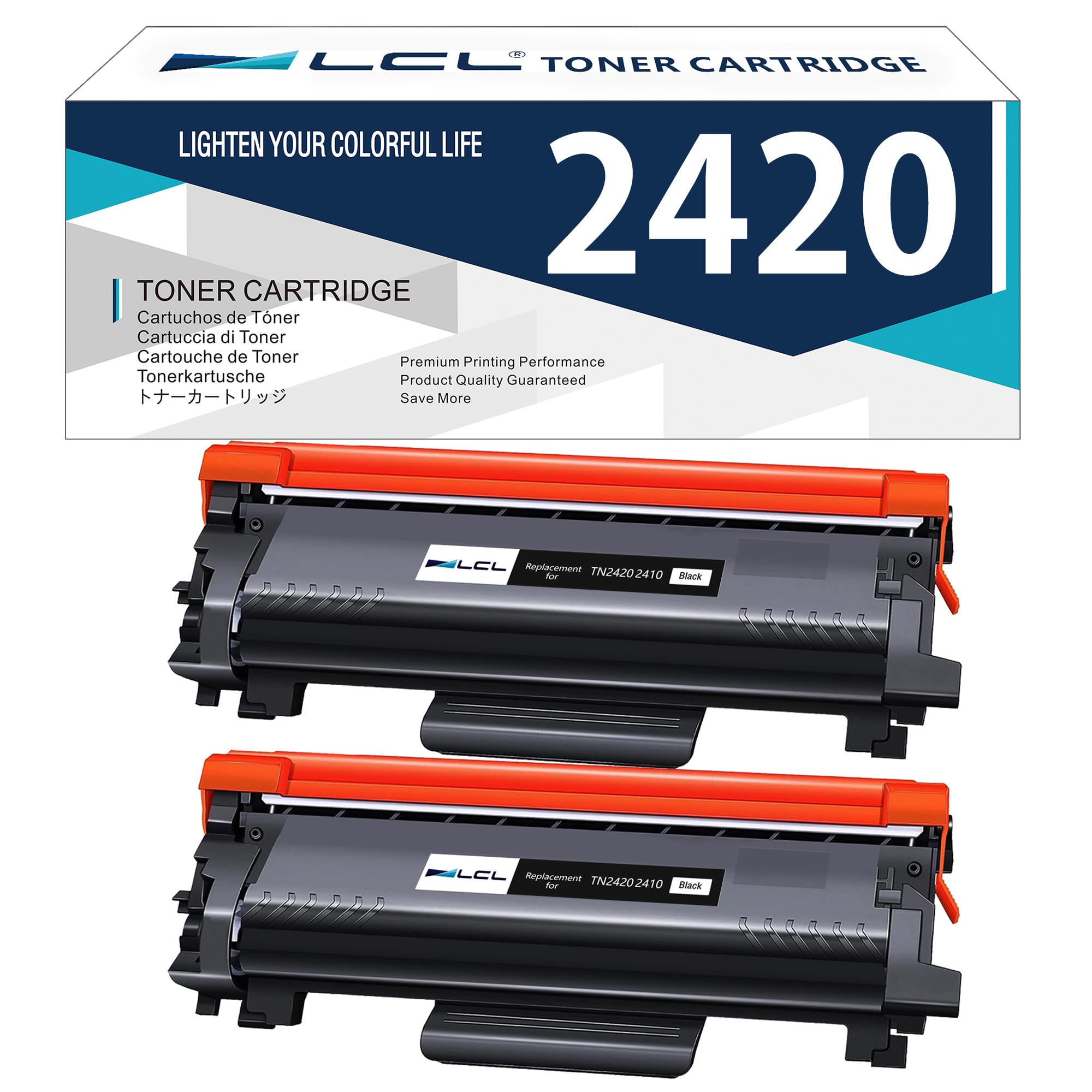 LCL Compatible Toner Cartridge TN2420 TN-2420 TN2410 TN-2410 3000 pages (2 Black) Replacement for Brother HL-L2375DW DCP-L2550DW MFC-L2715DW HL-L2350DW HL-L2310D HL-L2357DW HL-L2375DW HL-L2370DN