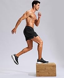 Pudolla Men's Workout Running Shorts with Zipper