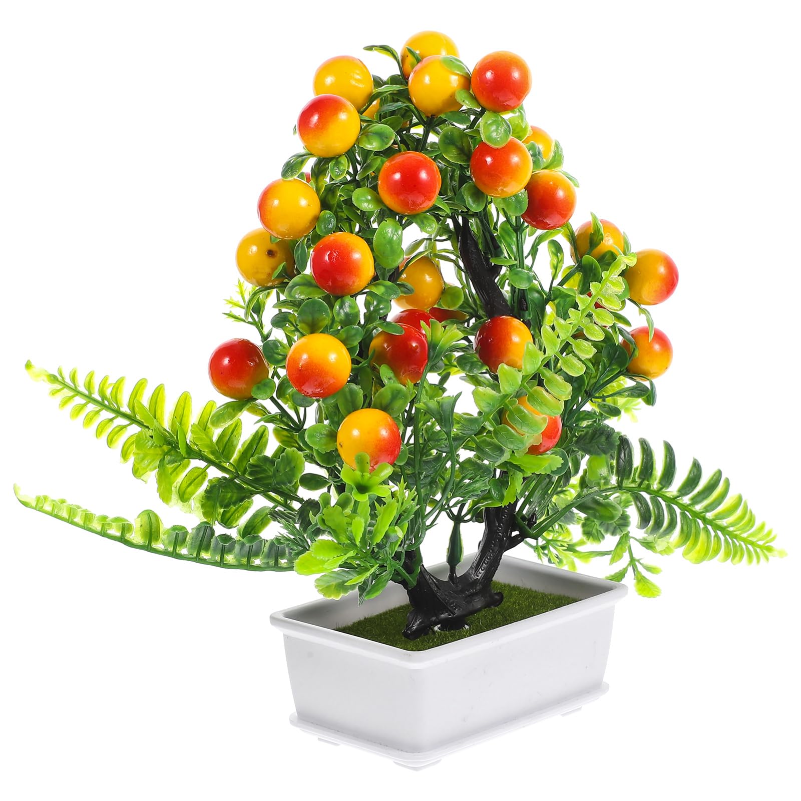 Zerodeko Artificial Bonsai Tree, Plastic Fruit Tree Fake Potted Plants, Artificial Plants Indoor, Bedroom Ornaments for Home Office Bathroom Decoration