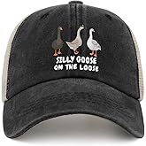 Funny Goose Hat Silly Goose On The Loose Trucker Hat Women Vintage Mesh Cap for Summer