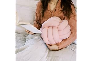 Bearaby Hand-Crafted Knot Pillow Ball - Relieve Stress with Oeko-TEX Certified Organic and Gently Weighted Material - Handcrafted Throw Pillows from Natural Rubber Foam (Evening Rose, Large)