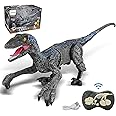 Liberty Imports Remote Control Dinosaur Toys for Kids, RC Velociraptor Robot Toys 2.4Ghz Walking Large Electronic Pet Robo Dino with Lights and Roaring Sound for Boys Girls