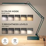 SKYLEO LED Desk Lamp with Slim Base Adjustable Swing Arm 1300LM 12W Green view 2