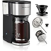 Hamilton Beach Home Barista 7-in-1 Small Coffee Maker with Seven Ways to Brew, 6 Cup Carafe, Drip, Single Serve, French Press