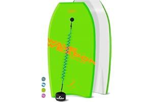 Own the Wave 'Wave Weapon' Body Board for All Wave Conditions - Lightweight with EPS Core HDPE Slick Bottom Body Boards for Beach with Wrist Leash and Plug for Kids and Adults