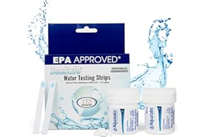 Drinking Water Essentials Kit - 200 Aquatabs Water Purification Tablets + 50 Chlorine Test Strips - for Boat and RV Tanks - by Aquamarine Water Solutions