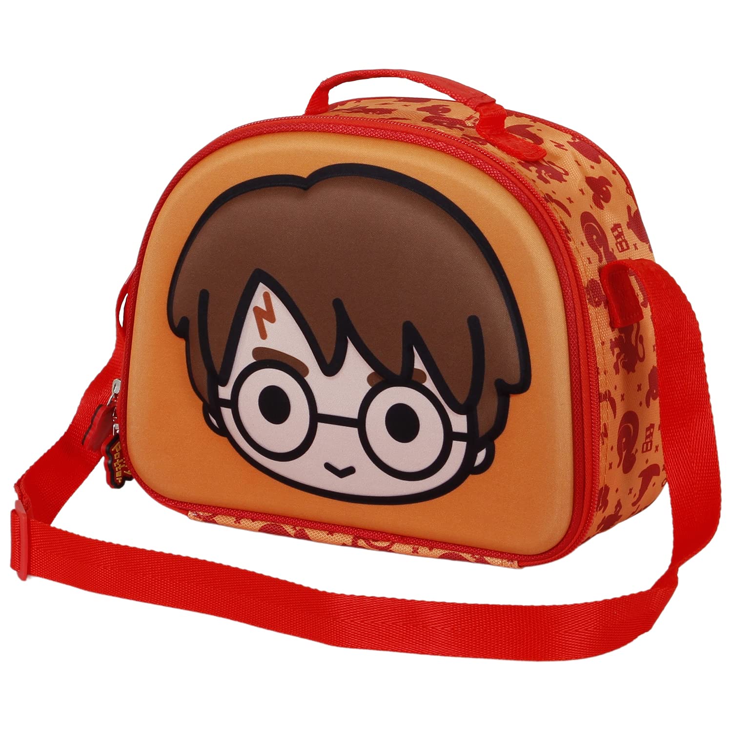 Harry Potter Bobblehead-3D Lunch Bag, Orange, 25.5 x 20 cm