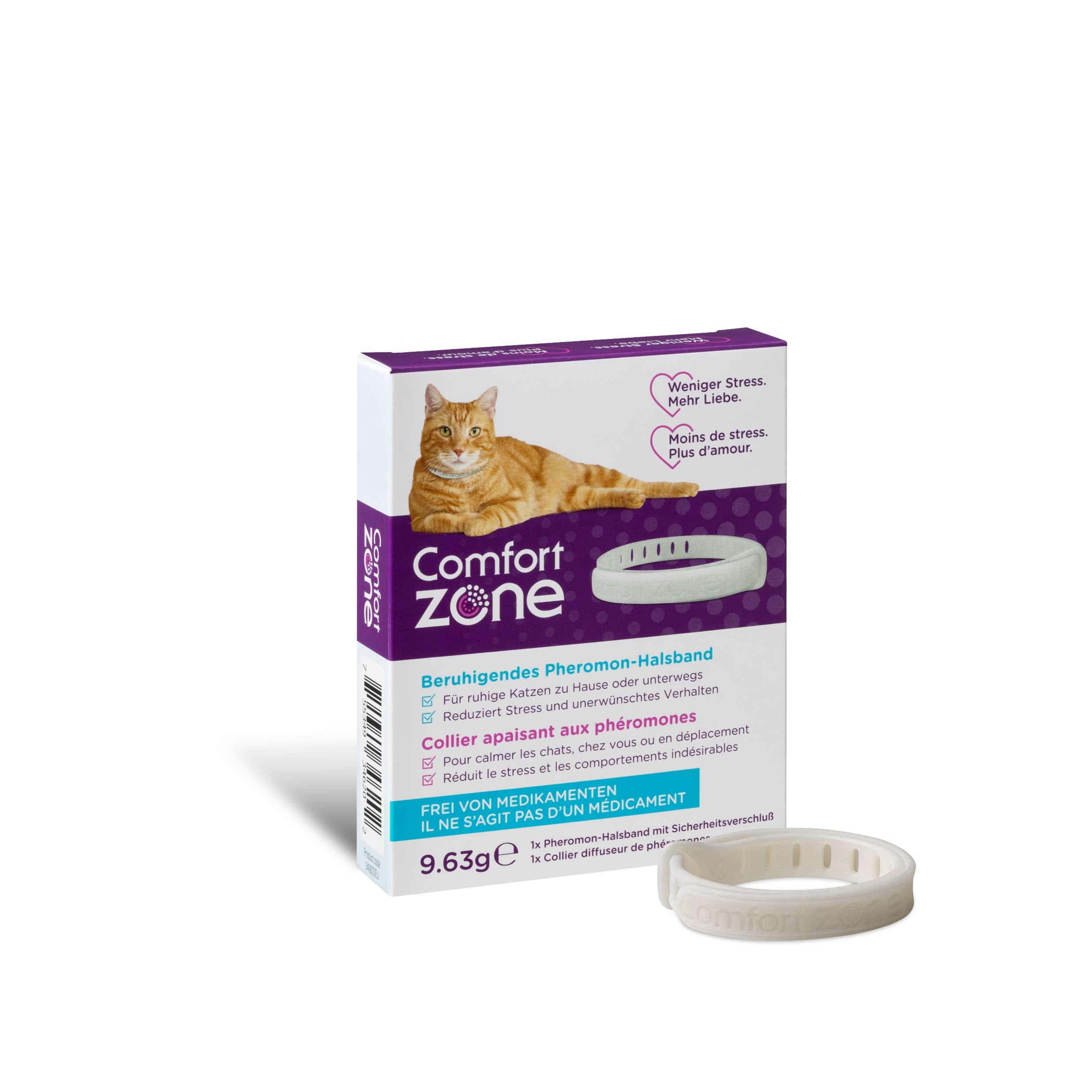 Pheromone Calming Collar for Cats Helps Them Feel Safe and Satisfied, Be Calm and Reduce Stress, Anxiety and Unwanted Behavior, Pack with a Collar