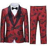 SWOTGdoby Boys Suits 3 Piece Slim Fit Kids Tuxedo Suits for Boys Formal Dress Blazer Jacket Pants Vest Wedding Party Prom