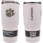 Boelter Brands NCAA Etched Logo White Premium Powder Coat Double Wall Stainless Steel 30oz Ultra Travel Tumbler (Clemson Tigers)