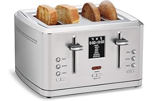 Cuisinart 4-Slice Digital Toaster with MemorySet Feature, 7-Shade Settings and 7 Bread Types, Stainless Steel (CPT-740C)