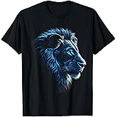 Lion Artwork - Blue Eyes Zoo Animal Lion T-Shirt