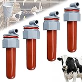 Sawysine 4 Pcs Calf Feeder Pacifier Teats with Fixed Base for Feeding Milk Bucket Soft Rubber Nursing Nipples with Anti-Backflow for Goats Cattle Horses Donkeys Calves Farm Animal Feeding Supplies