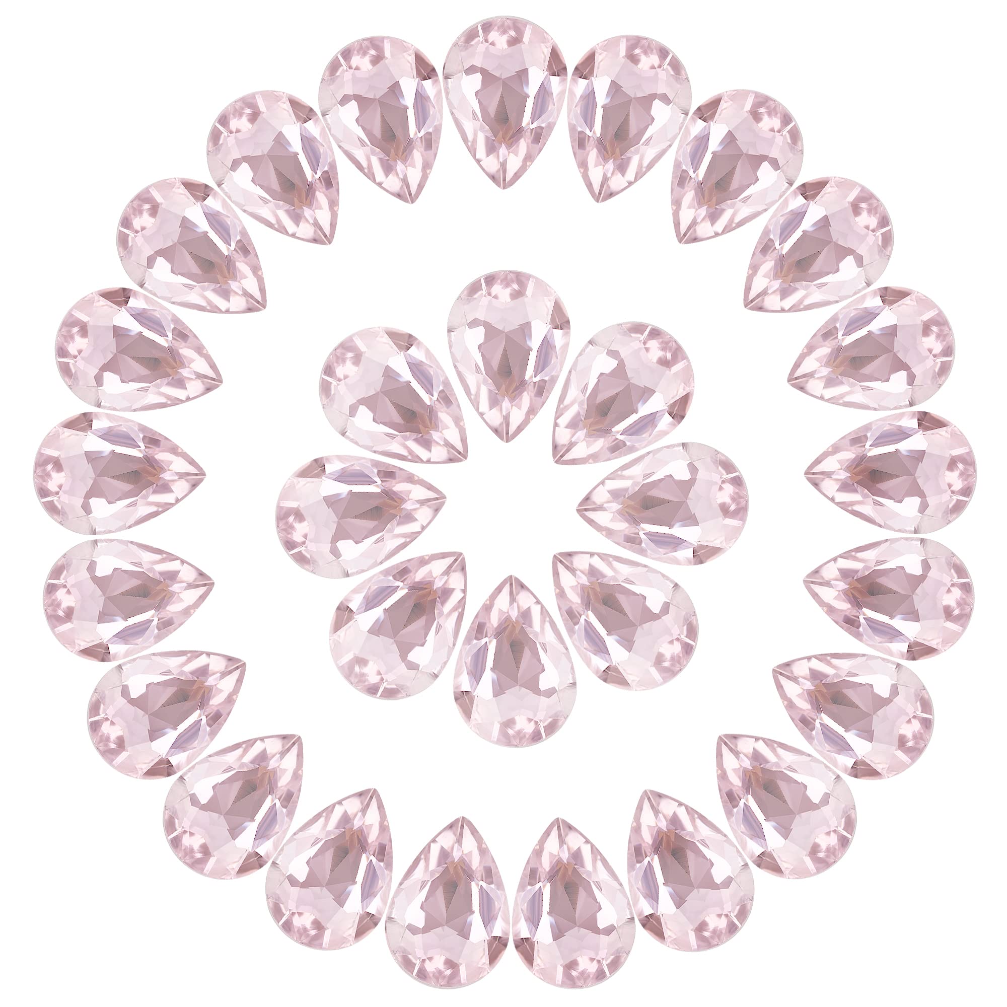 Jyukan DIY Teardrop Crystal AB Resin Rhinestone Pointback Glass Faceted Jewelry Making Craft (50Pcs)