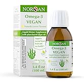 NORSAN Omega-3 Vegan - Liquid Algae Oil - High-Dose 2000mg Omega-3 per Serving | Supports Heart, Brain & Eye Health* | Non-GMO, Sustainable & Vegan-Friendly | 3.4 fl oz Bottle (100ml)