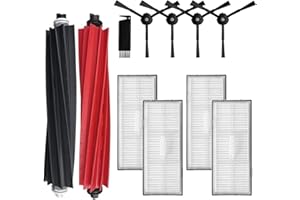 SONGRUI Replacement Attachment Compatibale For Roborock S8 / S8+ / S8 Pro Ultra Robotic Vacuum Cleaners Include 1 Dual Roller Brush 4 Side Spin Brushes 4 Hepa Filter