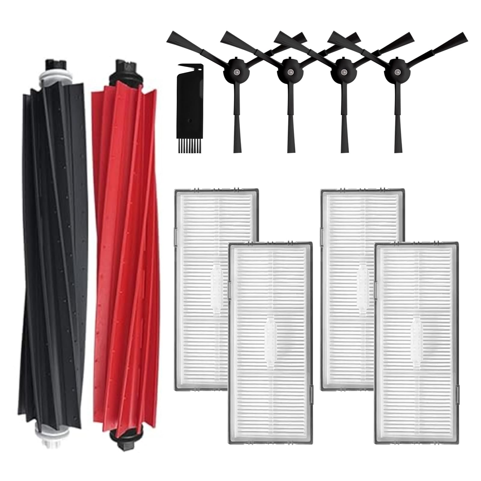 Photo 1 of Replacement Attachment Compatibale For Roborock S8 / S8+ / S8 Pro Ultra Robotic Vacuum Cleaners Include 1 Dual Roller Brush 4 Side Spin Brushes 4 Hepa Filter