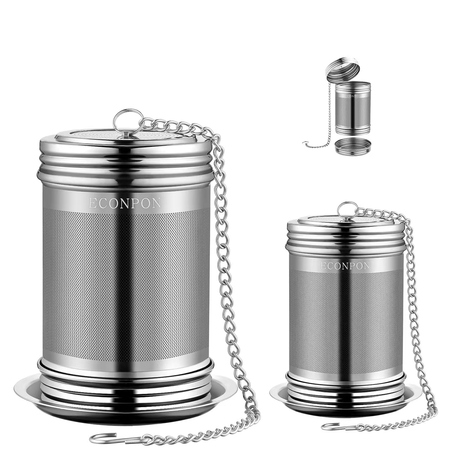 Photo 1 of ECONPON 2 Pack Reusable Tea Steeper Extra Fine Mesh Tea Infuser Stainless Steel Tea Strainer for Loose Leaf Tea