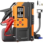 Car Battery Jump Starter with Air Compressor 5000A 150PSI, Car Jumper Starter Portable (All Gas/10L Diesel), Jump Box Car Battery with Auto-Shutoff Tire Inflator, Jumper Cables and Light