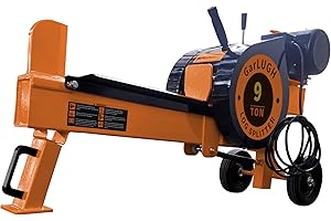 GarLUGH Log Splitter 9 Ton Kinetic Powered 2.7HP Horizontal Movable Fast Automatic Return Firewood Splitting Machine Electric