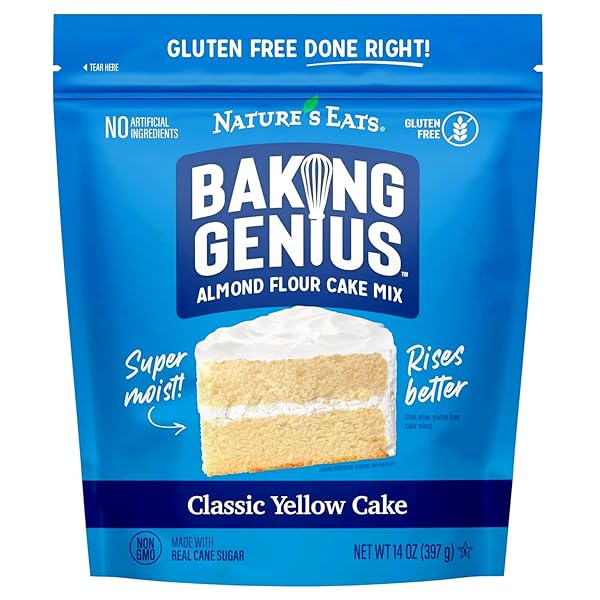NATURE’S EATS BAKING GENIUS CLASSIC YELLOW CAKE ALMOND...