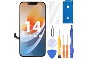 Ayake for iPhone 14 Screen Replacement, 6.1 inch FHD LCD Display and Touch Digitizer Screen, True Tone Programmable, Face ID Remains (for A2649, A2881, A2884, A2883, A2882)