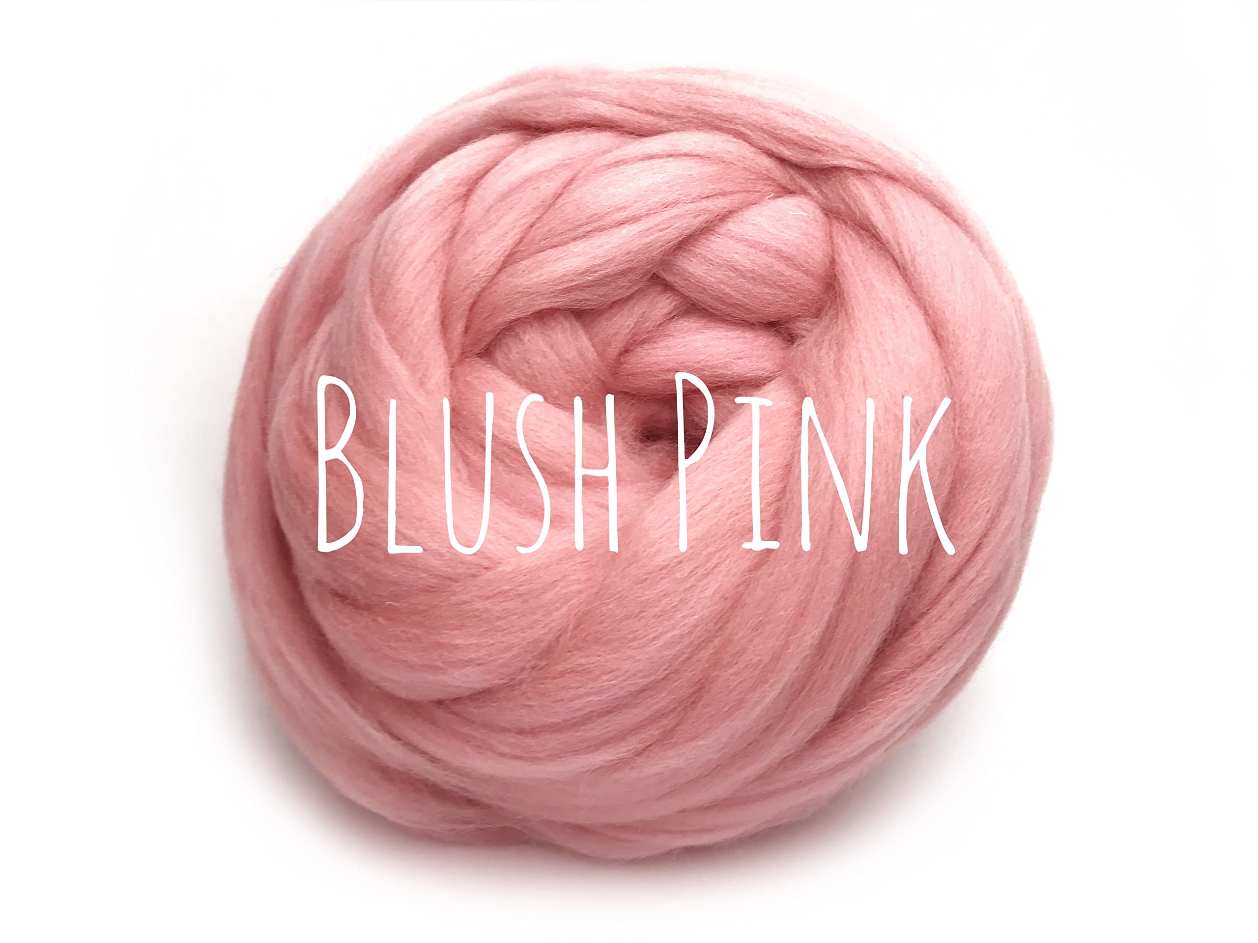 Chunky Wool - Blush Pink - for arm Knitting Chunky Blanket Weaving Felting Jumbo Yarn Giant Wool Soft 50g (0.11lb) โ image 1