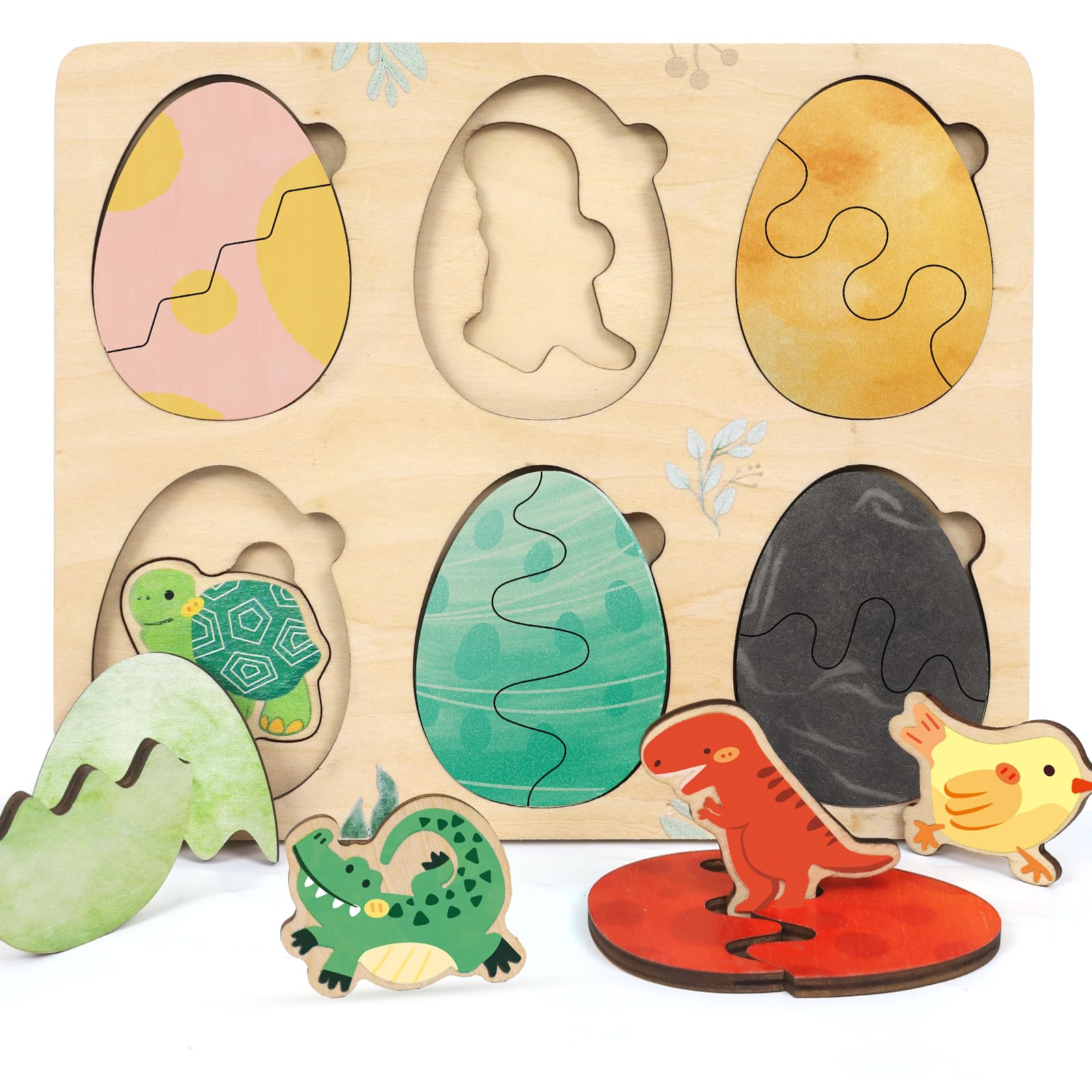 LZDMY Baby Wooden Montessori Toys Puzzles for 1 2 3 Year Old, Toddlers Sensory Farm Animals Eggs Puzzles Motor Skill Toy Sorting Game, Babies Boys Girls 1st Birthday Gifts (Eggs Puzzle)