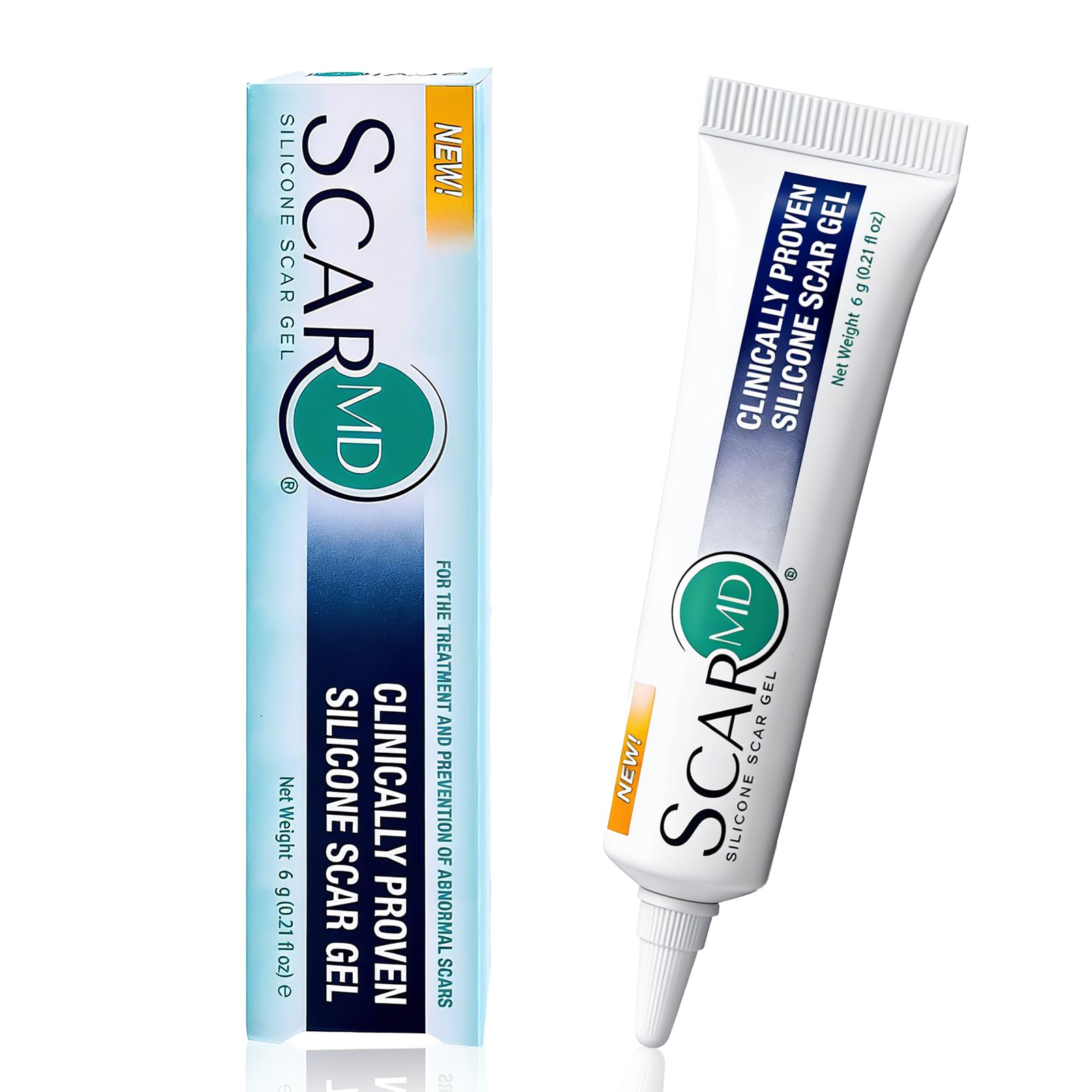 ScarMD Silicone Scar Gel - 6g - Scar Cream, Scar Removal for Acne, Surgery, C-Section & Stretch Marks - Natural Occurring Silicones & Vitamin E Scar Treatment, Scar Removal Cream Reduce Discomfort