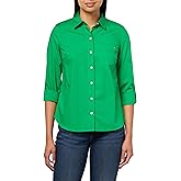 Tommy Hilfiger Womens Button Down Long Sleeve Collared Shirt with Chest Pocket