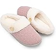 Chantomoo Womens Slipper Warm Comfy Memory Foam House Slippers Knitted Shoes Faux Fur Lined Anti-Skid Rubber Sole Bedroom Cozy Indoor Outdoor Slippers