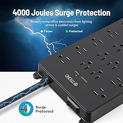 TROND Surge Protector Power Strip, 22 Widely Spaced