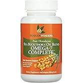 SeabuckWonders Organic Sea Buckthorn Oil, Omega-7 Complete Softgels, 60 Count, with Omega 3, 6 & 9, Supports Hair, Skin & Nail Health, 1000mg per Serving