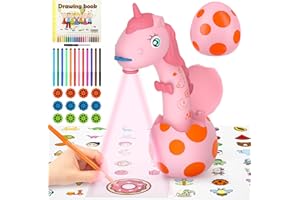 KETIEE Unicorn Drawing Projector Toys for Ages 5-7: Tracing and Drawing Projector for Kids with Cute Unicorn Look, Smart Art Sketcher Projector with 96 Stencils, Toddler Toys for Girls Boys 3+, Pink
