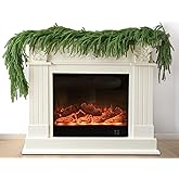 JDKPK 6Ft Artificial Norfolk Pine Garland Realistic Green Faux Greenery Garland for Christmas Table, Fireplace, Mantle, Window, Stairs, Indoor, Outdoor Holiday Decor(1PCS)