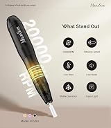 MelodySusie PC120I Nail Drill 20000RPM E File for Beginners Black view 4
