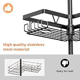 KEGII Telescopic Shower Caddy 6 Tiers Corner Adjustable Stainless Steel Black view 5
