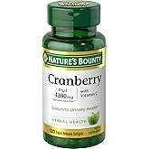 Nature's Bounty Cranberry Pills Urinary Tract, 120 Softgels | Urinary Tract Health, With Concentrate &amp; Vitamin C