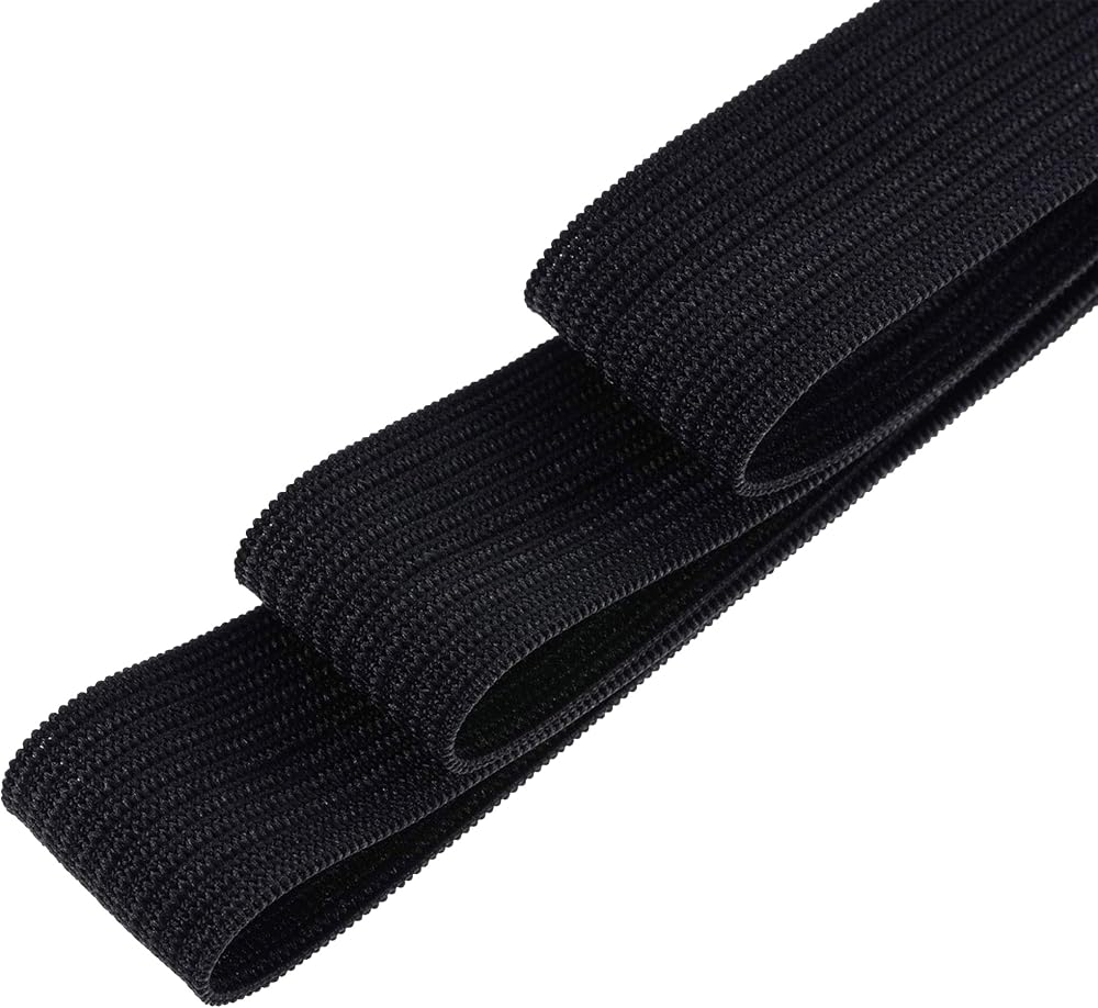 Trimming Shop 32mm Wide Elastic Band 1 Metre Black Polyester Rubber