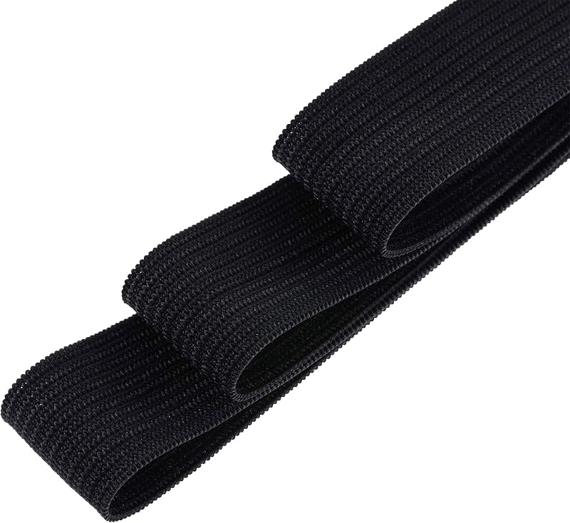 Trimming Shop 32mm Wide Elastic Band 1 Metre Black Polyester Rubber