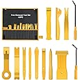 GOOACC 13PCS Nylon Trim Removal Tool Set for Bumper Fastener Rivet Clips Car Door Clip Panel Audio Video Dashboard Dismantle Yellow